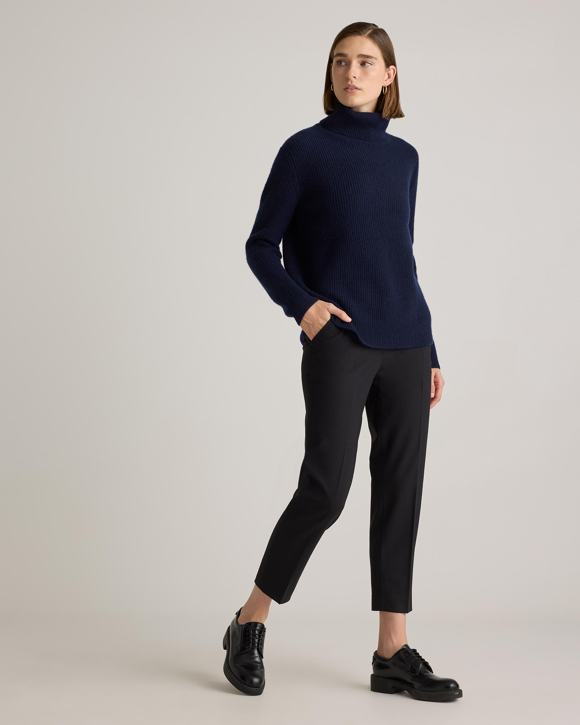 Quince | Women's Mongolian Cashmere Fisherman Turtleneck Sweater Size XL Product Image