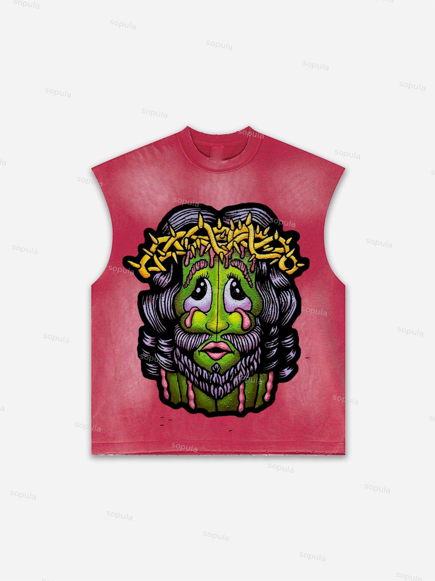 Western Eagle Graphic Men's Washed Tank Top Sleeveless Shirts Product Image