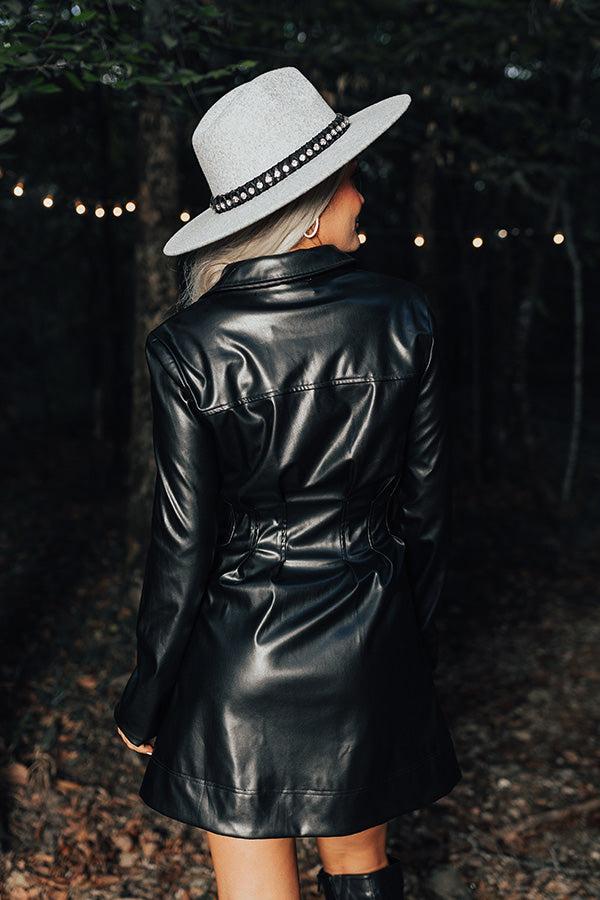 Mostly Amused Faux Leather Dress in Black Product Image