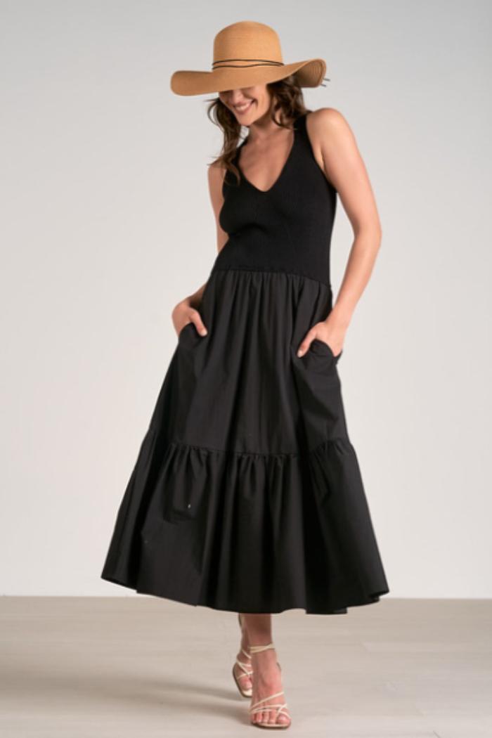 MIXED MEDIA MAXI DRESS Product Image