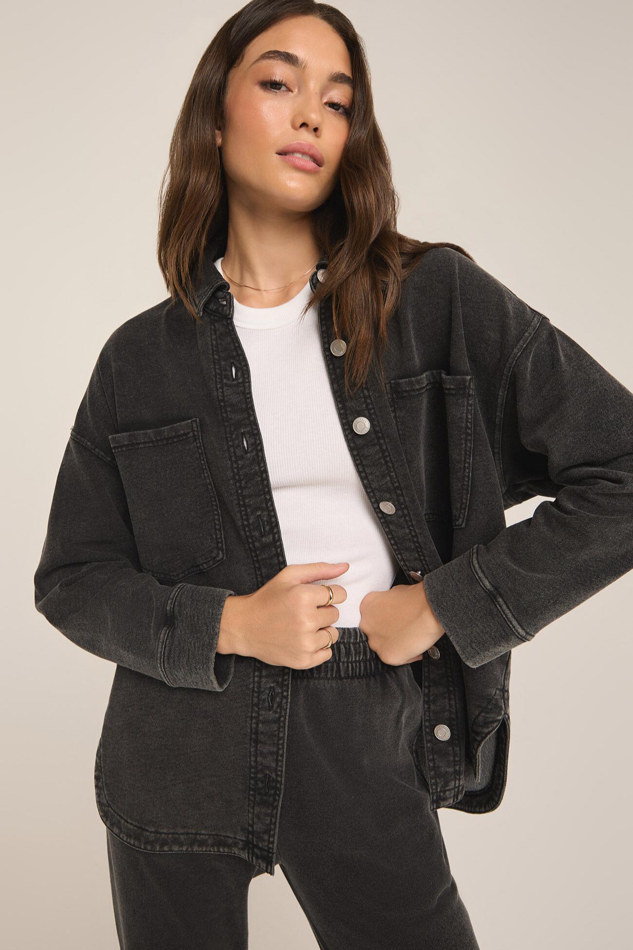 All Day Denim Knit Jacket Product Image