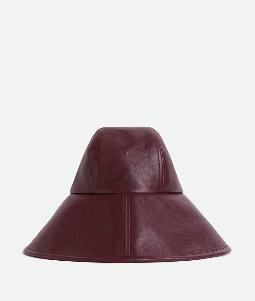Men's Leather Hat in Aubergine Product Image