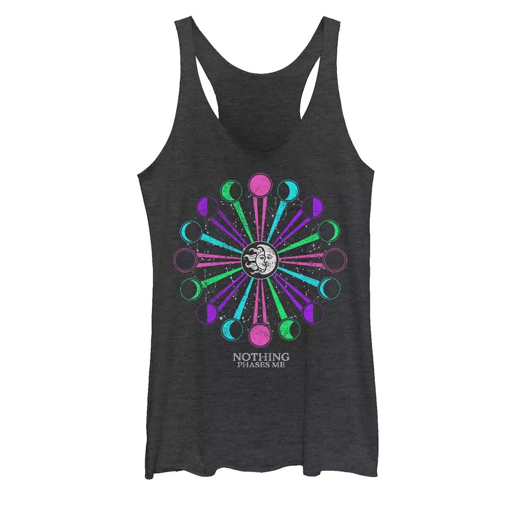 Juniors' Radial Tie-Dye Lotus Bloom Graphic Tank Top, Girl's,  Product Image