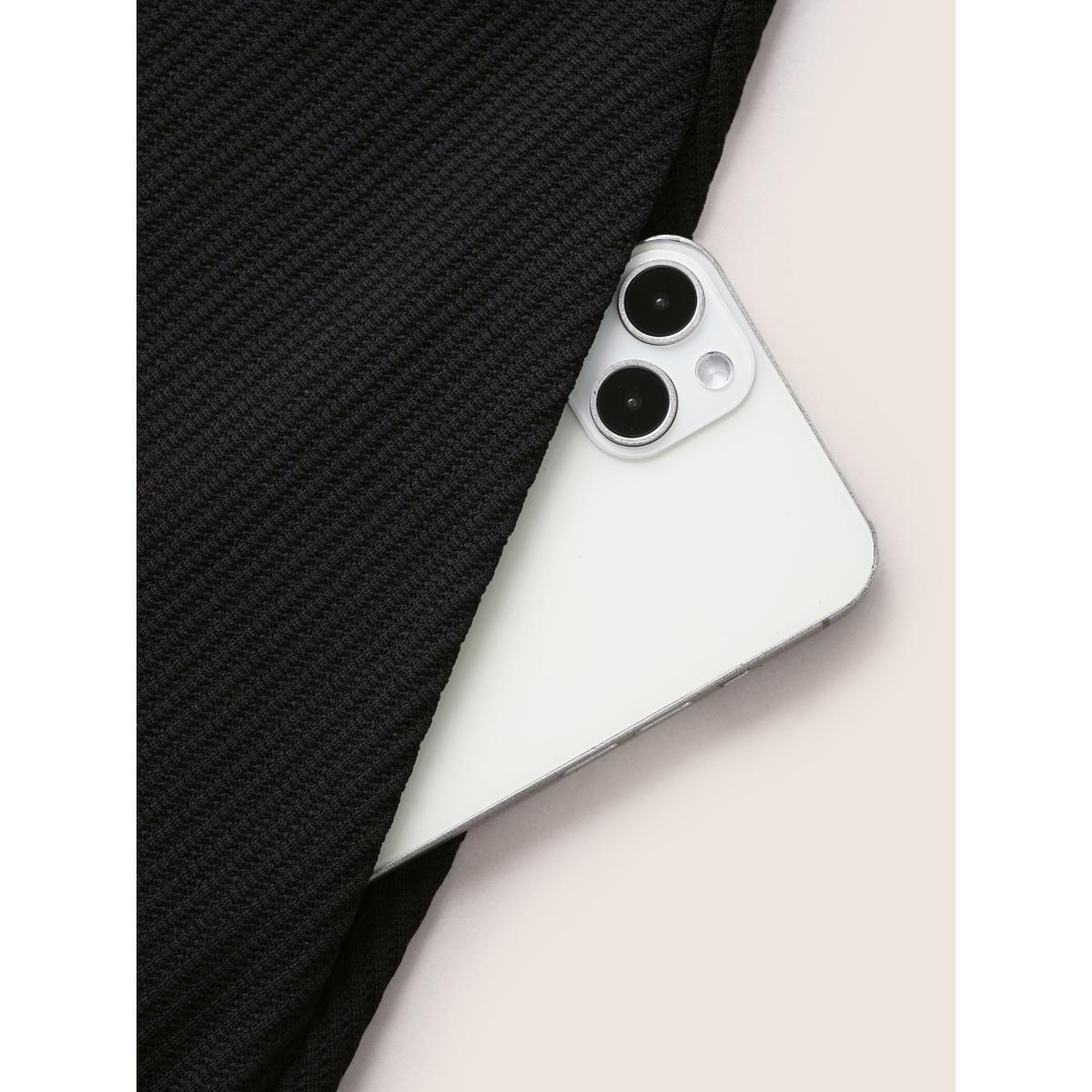 Plus Size Round Neck Contrast Back Bowknot Midi Dress Black Women Elegant Tie knot Round Neck Short sleeve Curvy BloomChic 14-16/1X Product Image