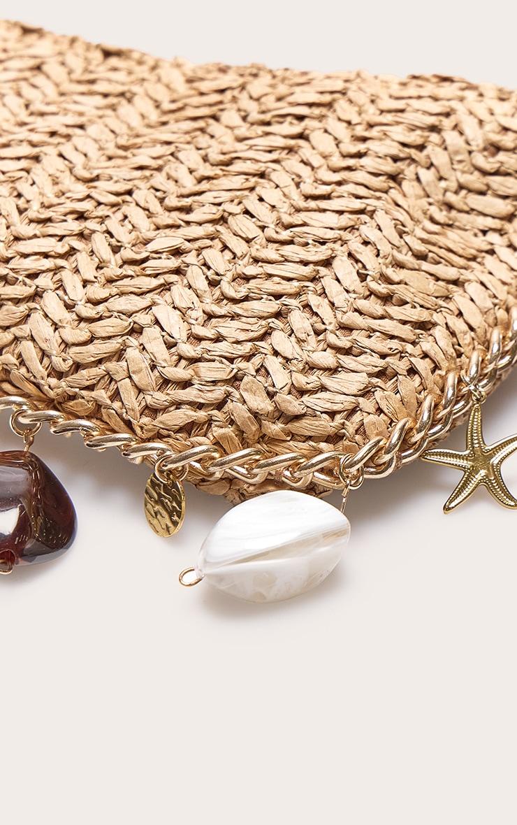 Gold Raffia Charm Slim Shoulder Bag Product Image