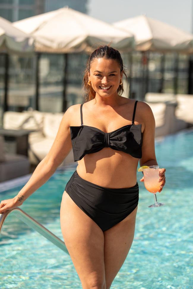 Knot So Salty Black Bikini Bottoms FINAL SALE Product Image