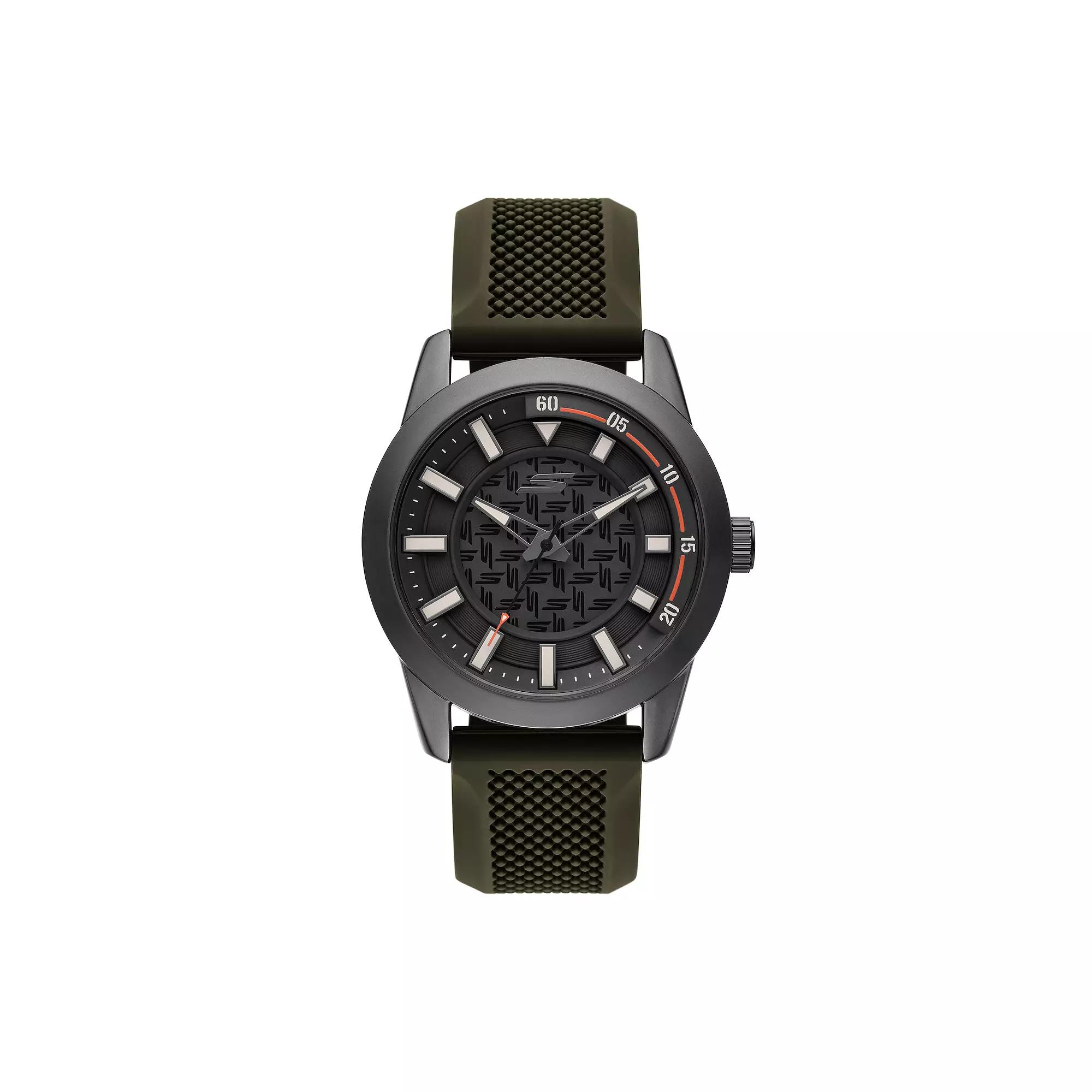 Skechers® Men's Silicone Pickleball Watch, Size: Large, Black Olive Product Image