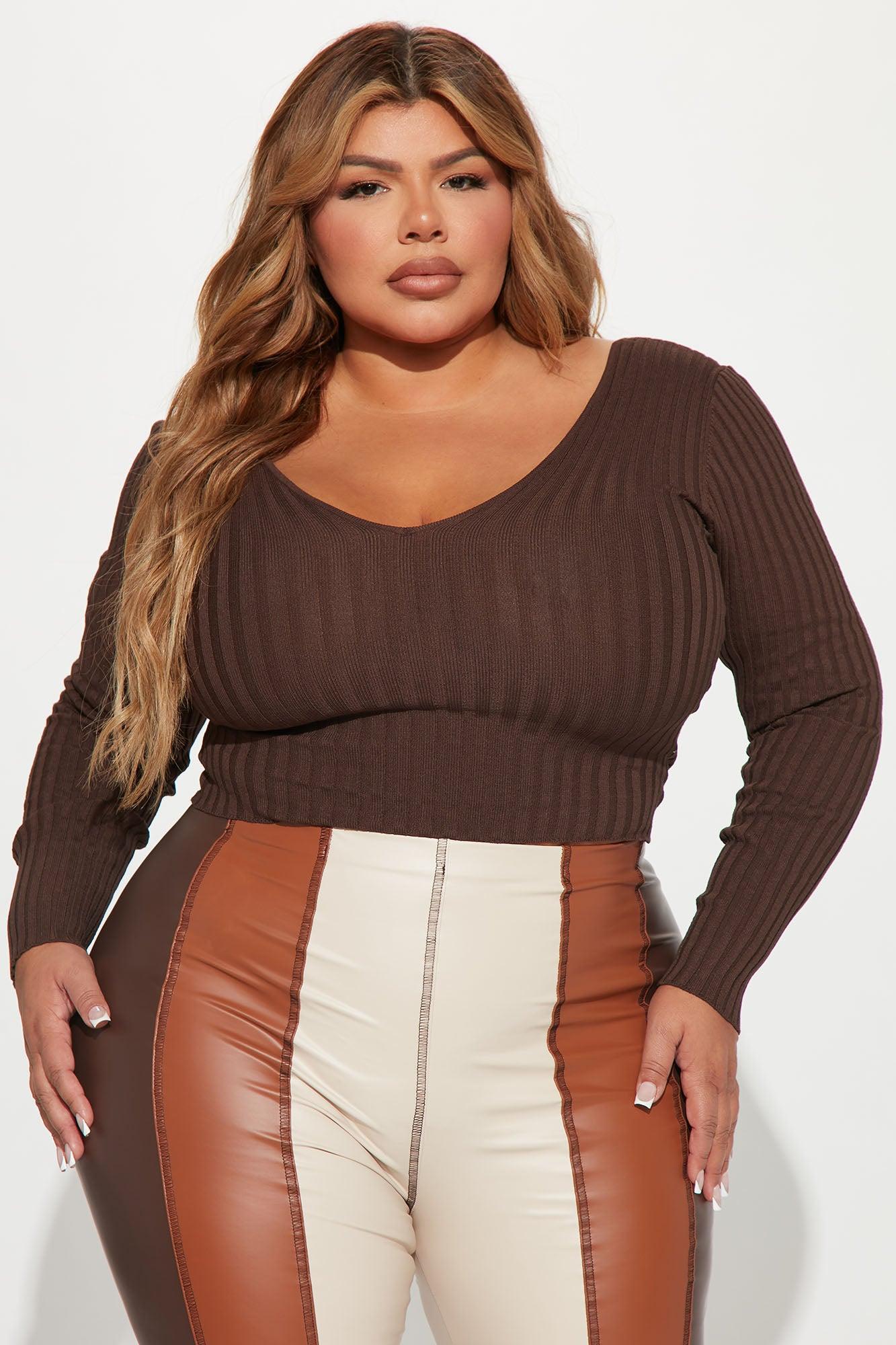 Kallan Knit Sweater Top - Brown Female Product Image
