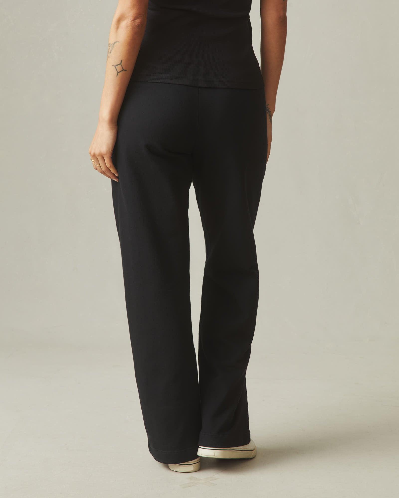 Women's French Terry Straight Sweatpant - Black Product Image