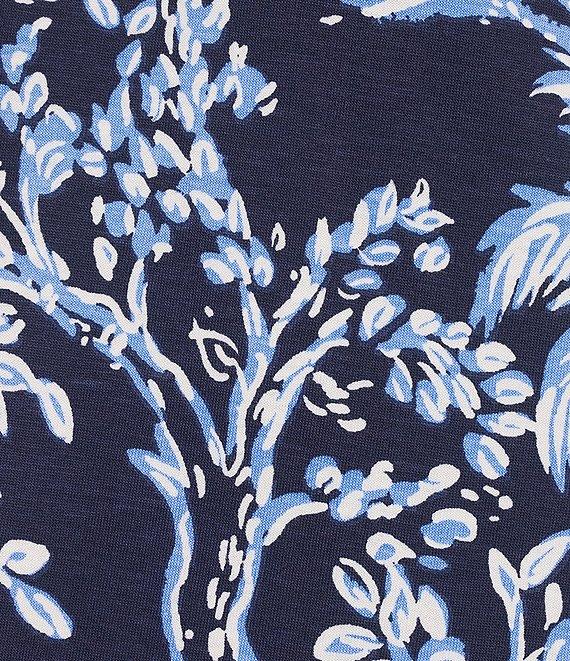 Lilly Pulitzer Rozaline Printed Jersey Crew Neck 3/4 Sleeve Ruffle Hem Dress Product Image