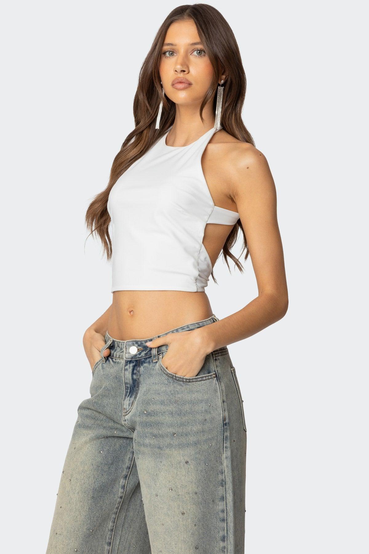 Caity Backless High Neck Top Product Image