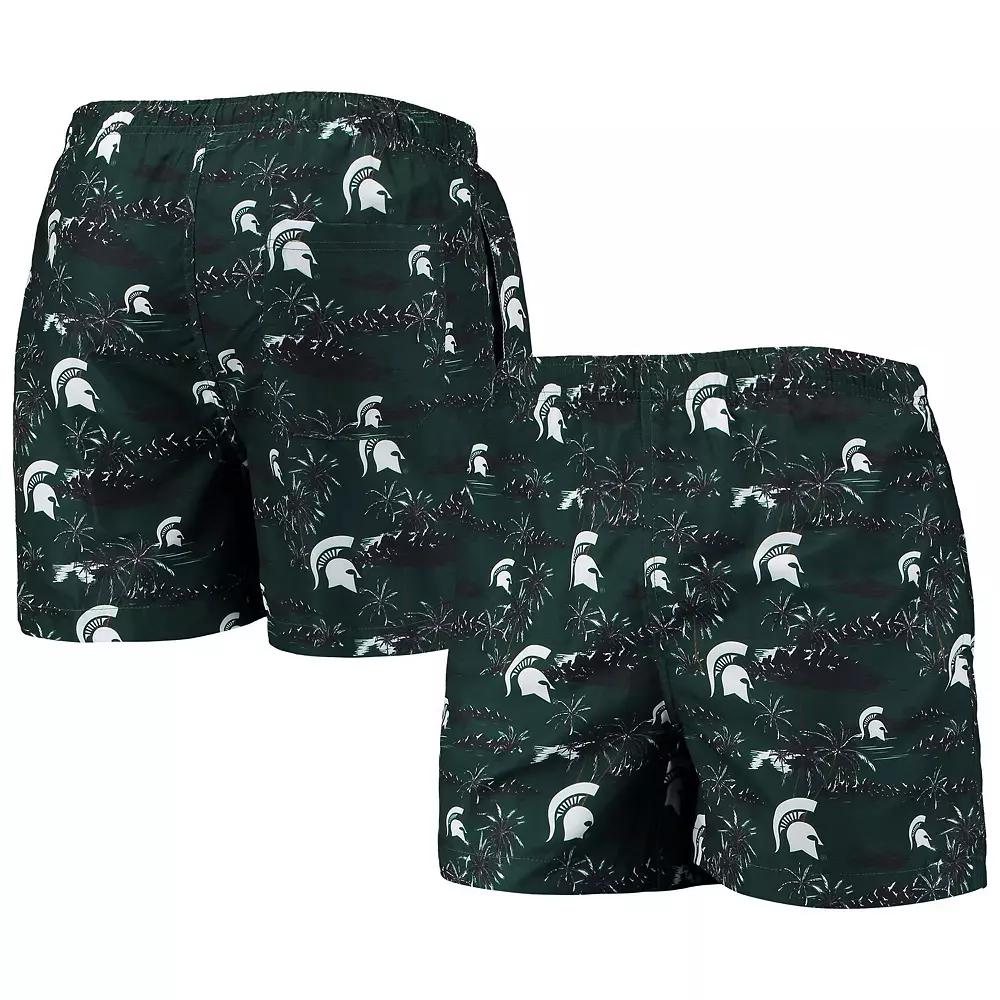 Men's FOCO Green Michigan State Spartans Island Palm Swim Trunks,  Product Image