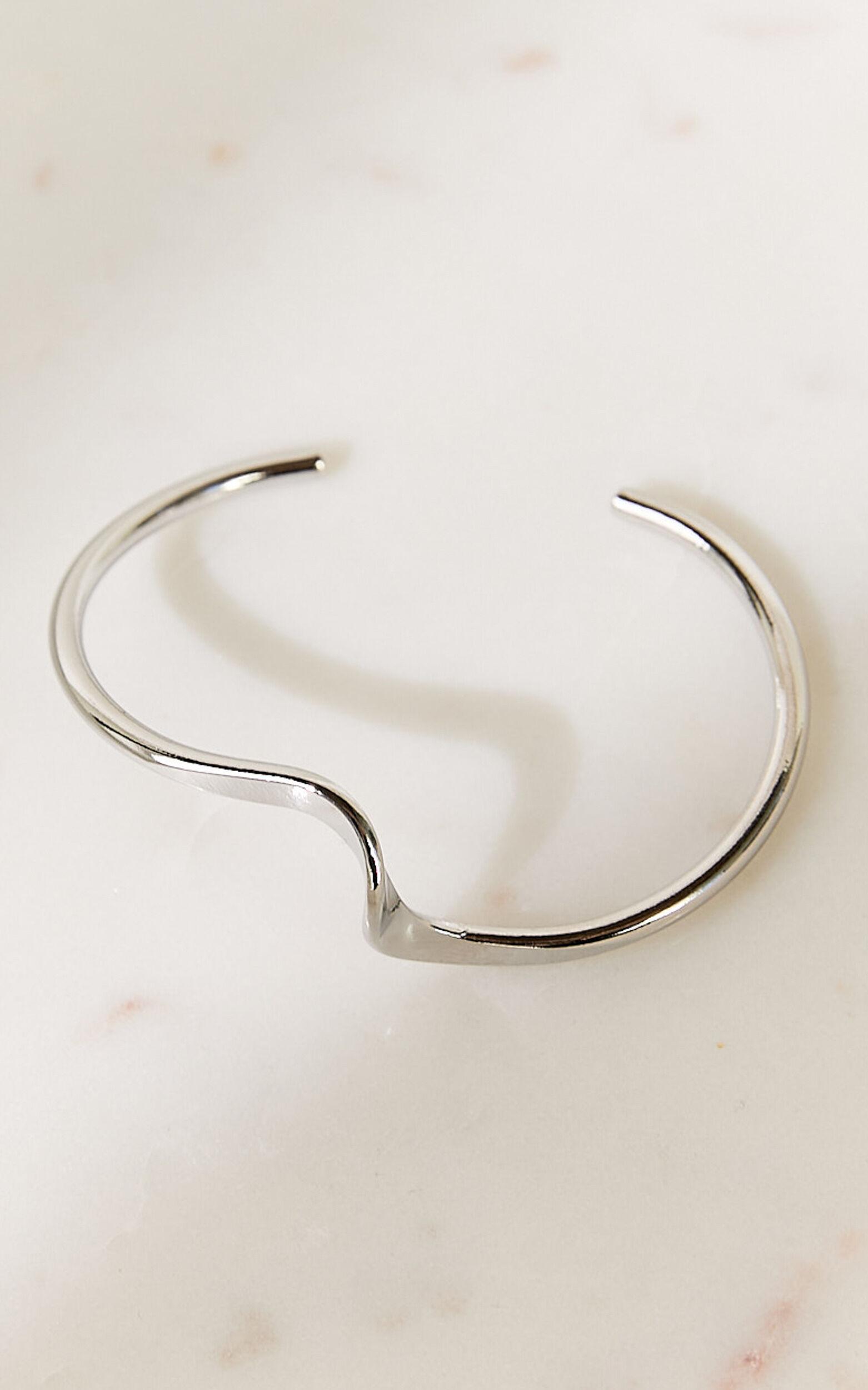 Ivy Irregular Shaped Bracelet Cuff in Silver Product Image