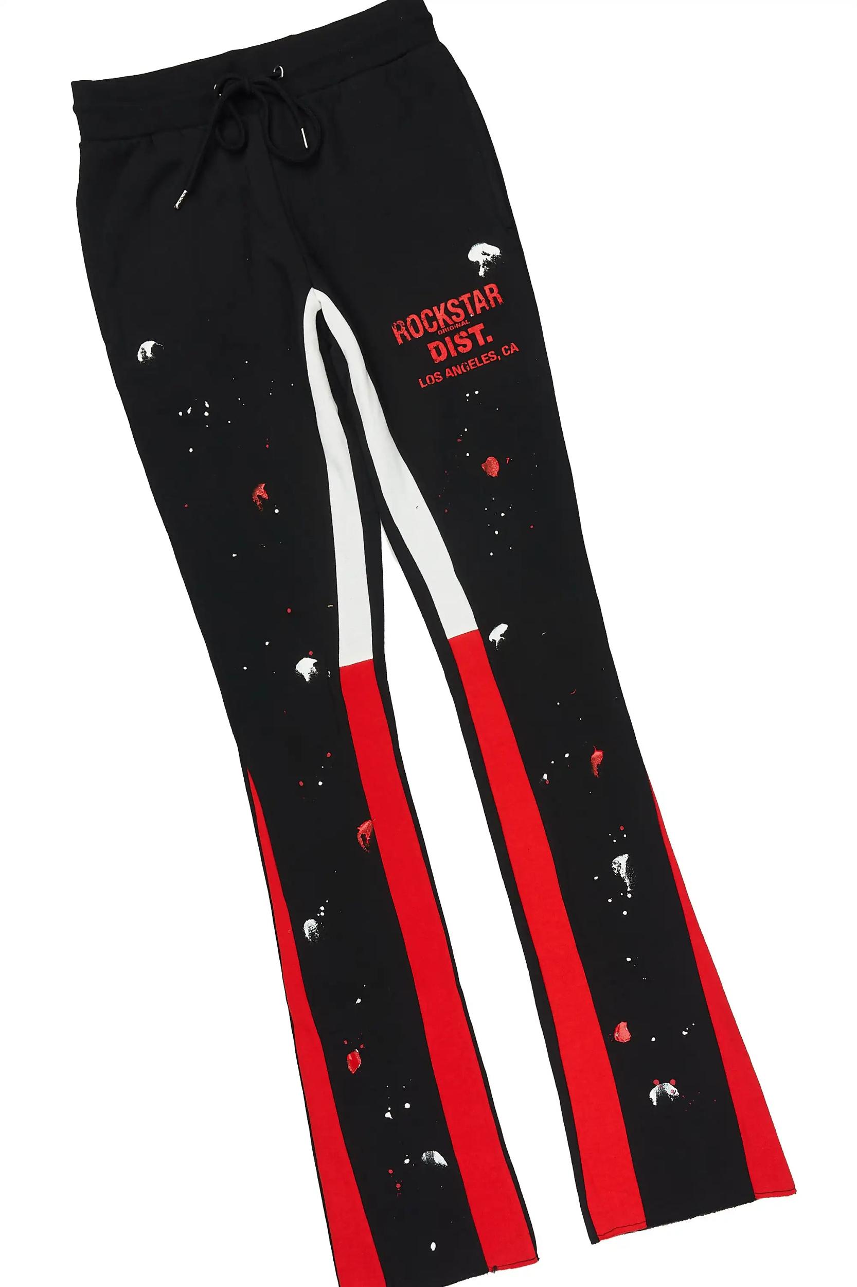 Scottie White/Black T-Shirt/Stacked Flare Track Pant Set Male Product Image