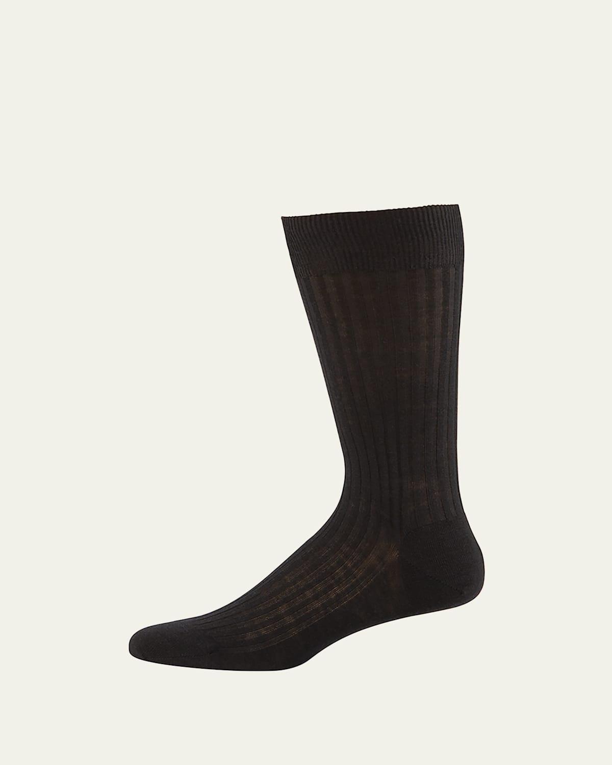 Mens Laburnum Ribbed Wool Mid-Calf Socks Product Image