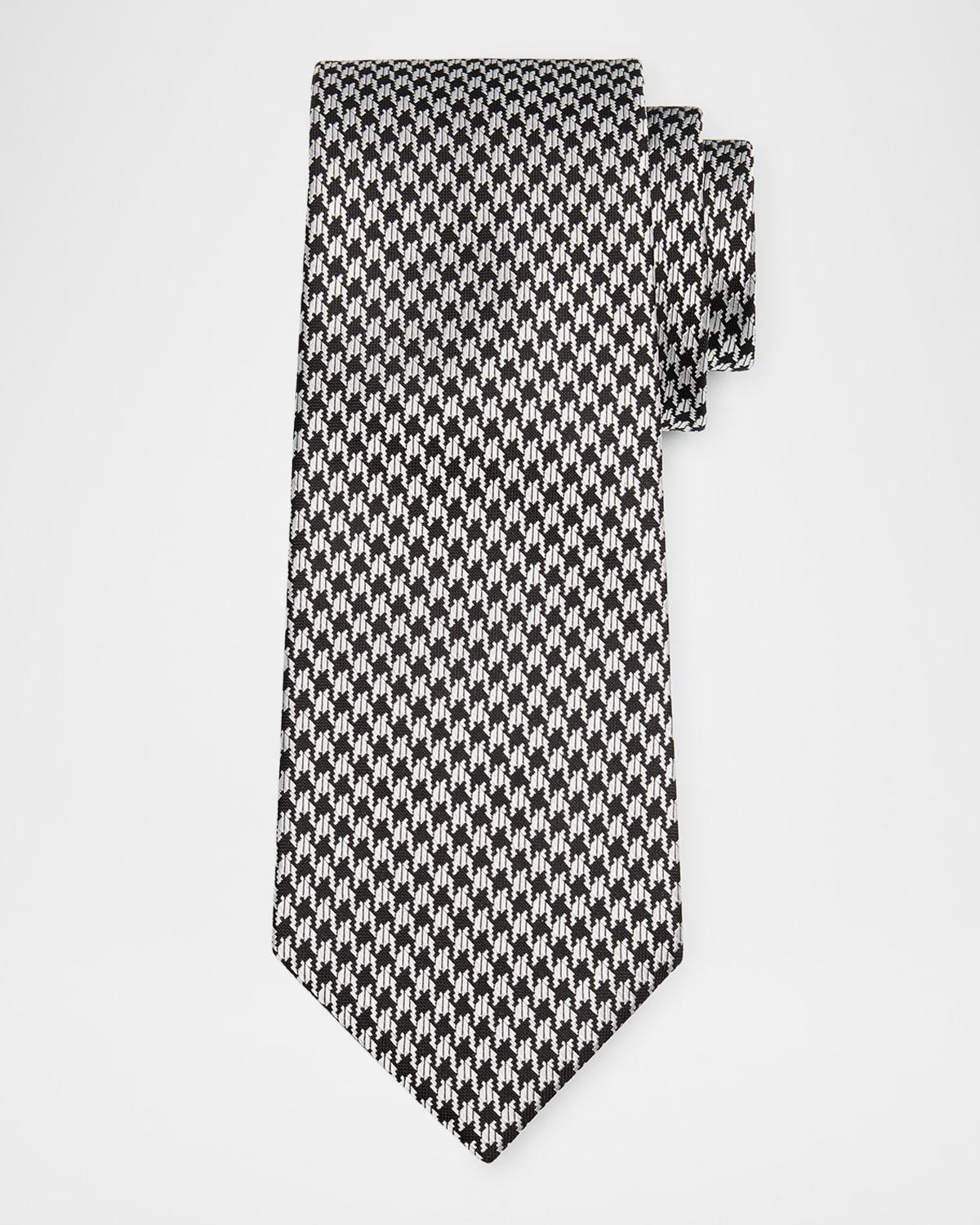 Mens Houndstooth Silk Tie Product Image