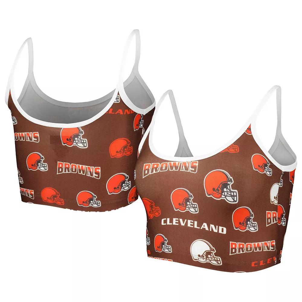 Women's Concepts Sport  Brown Cleveland Browns Breakthrough Allover Knit Lounge Bralette, Size: Medium Product Image
