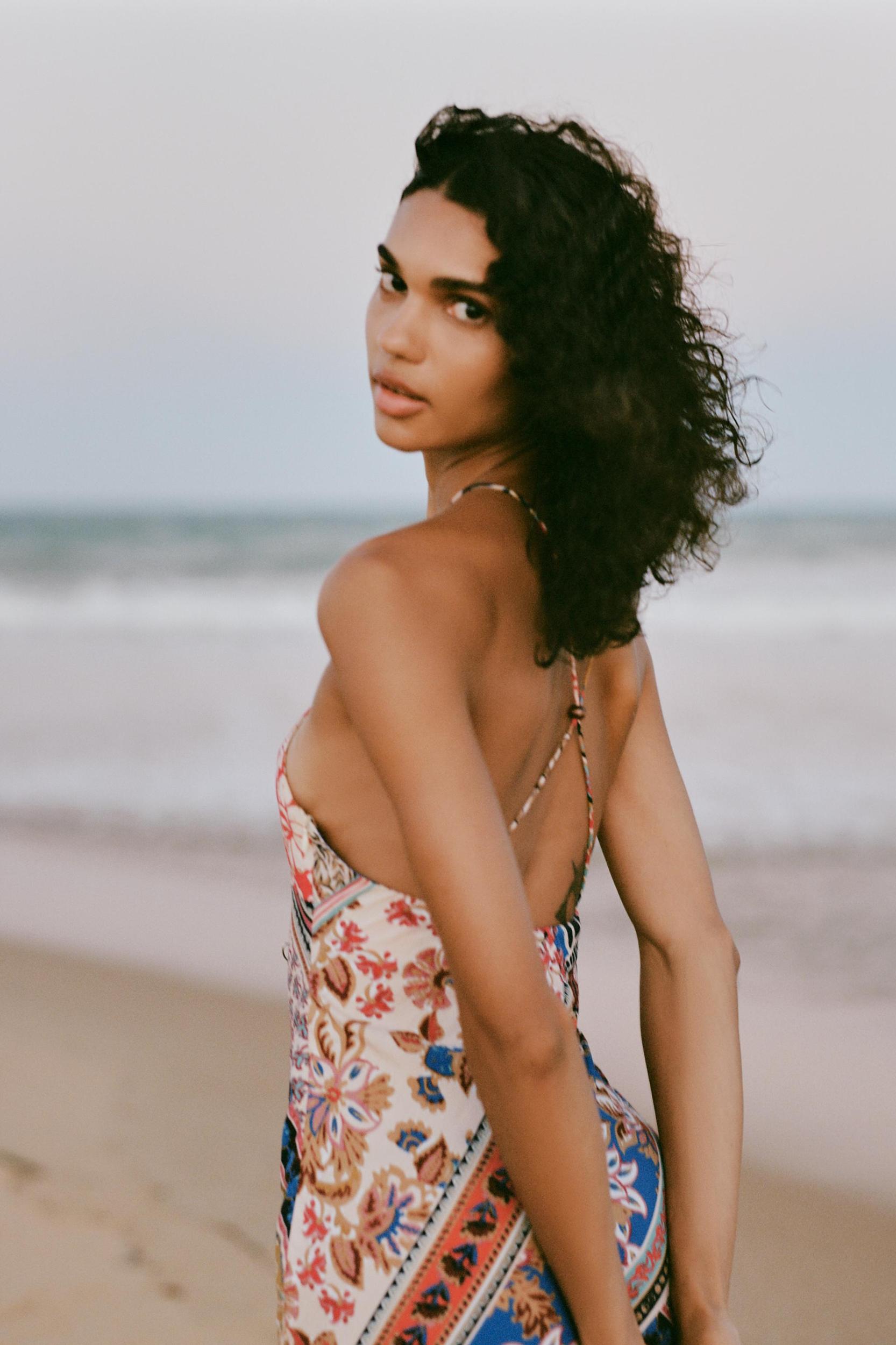 PATCHWORK PRINT MIDI DRESS Product Image