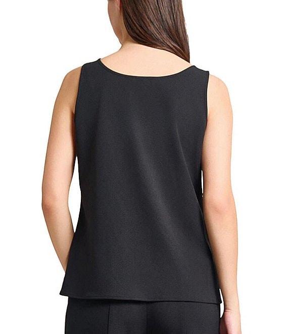 Ming Wang Stretch Deco Crepe Scoop Neck Sleeveless Tank Product Image