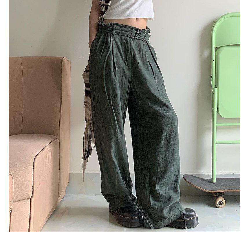 Low Waist Loose-Fit Wide-Leg Pants Product Image