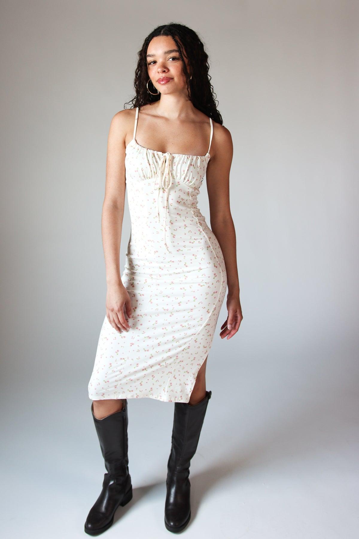 Sleeveless Floral Milkmaid Midi Dress Product Image