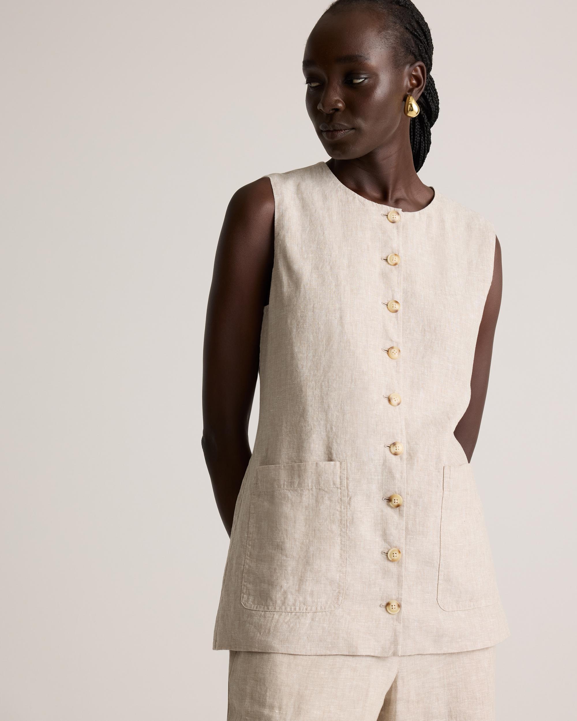 Quince | Women's 100% European Linen Longline Vest Product Image
