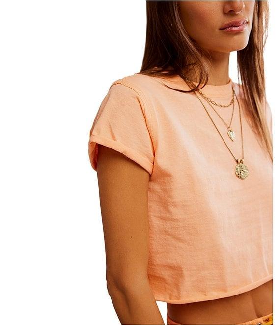 Free People The Perfect Tee Crew Neck Short Sleeve Cropped Tee Product Image