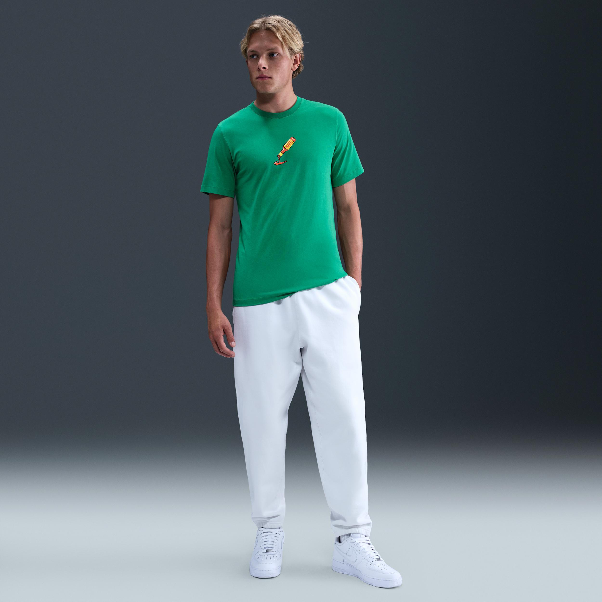 Nike Mens Nike NSW Basketball T-Shirt OC 2 - Mens Stadium Green/Red Product Image