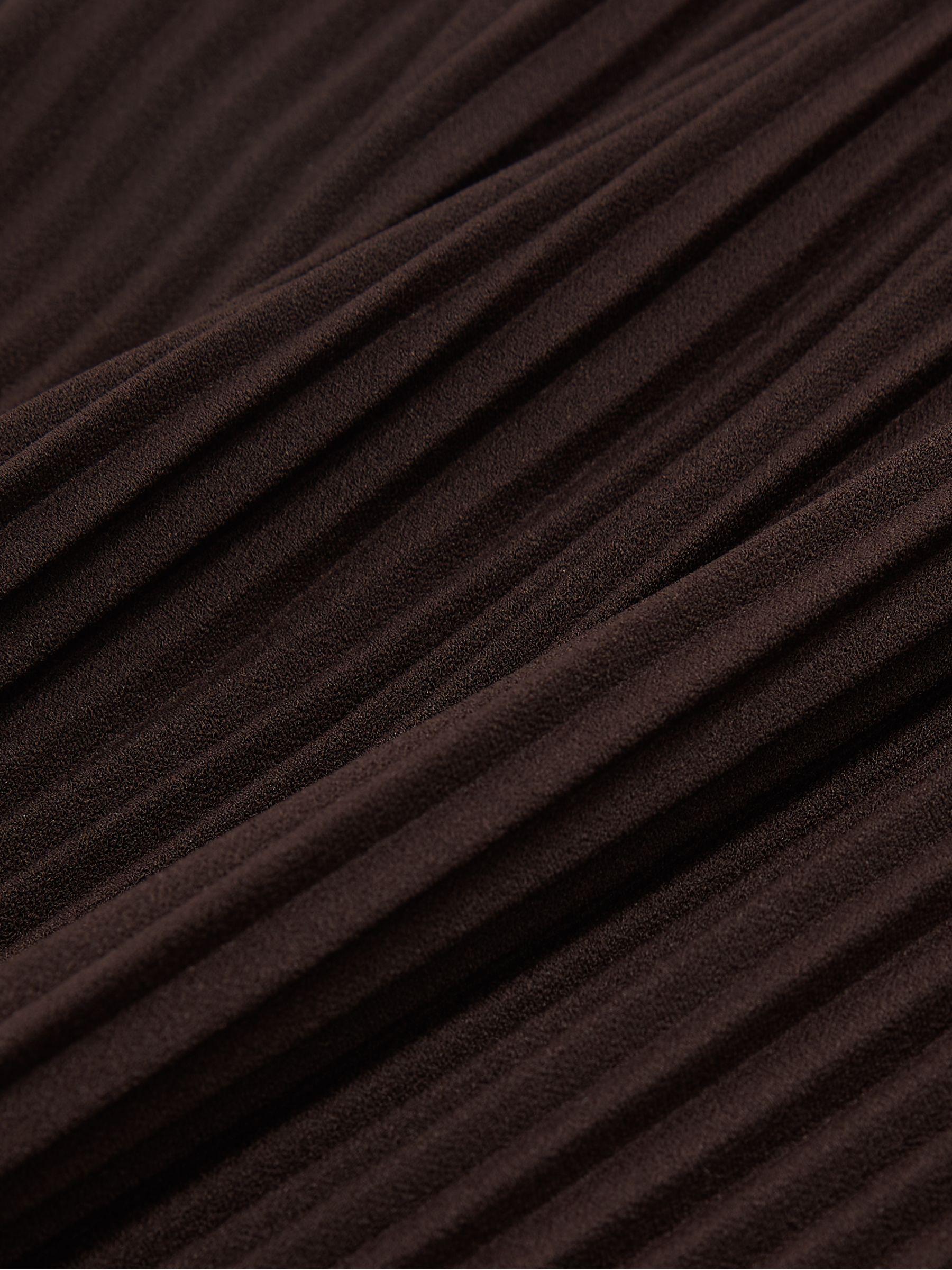 Pleated Jersey Midi Skirt in Burgundy Product Image