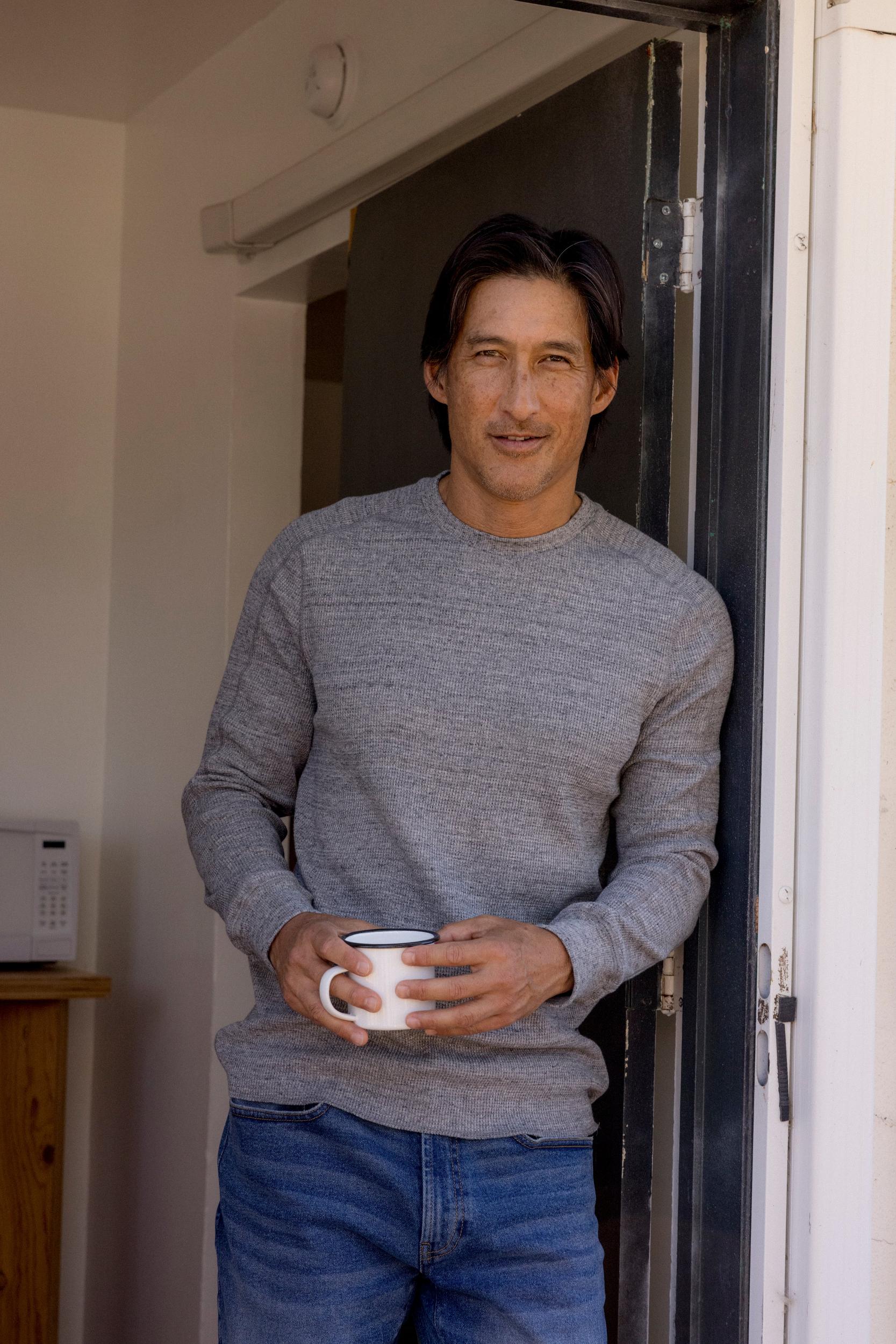 New Spencer Waffle Crew - Gray Marl Product Image