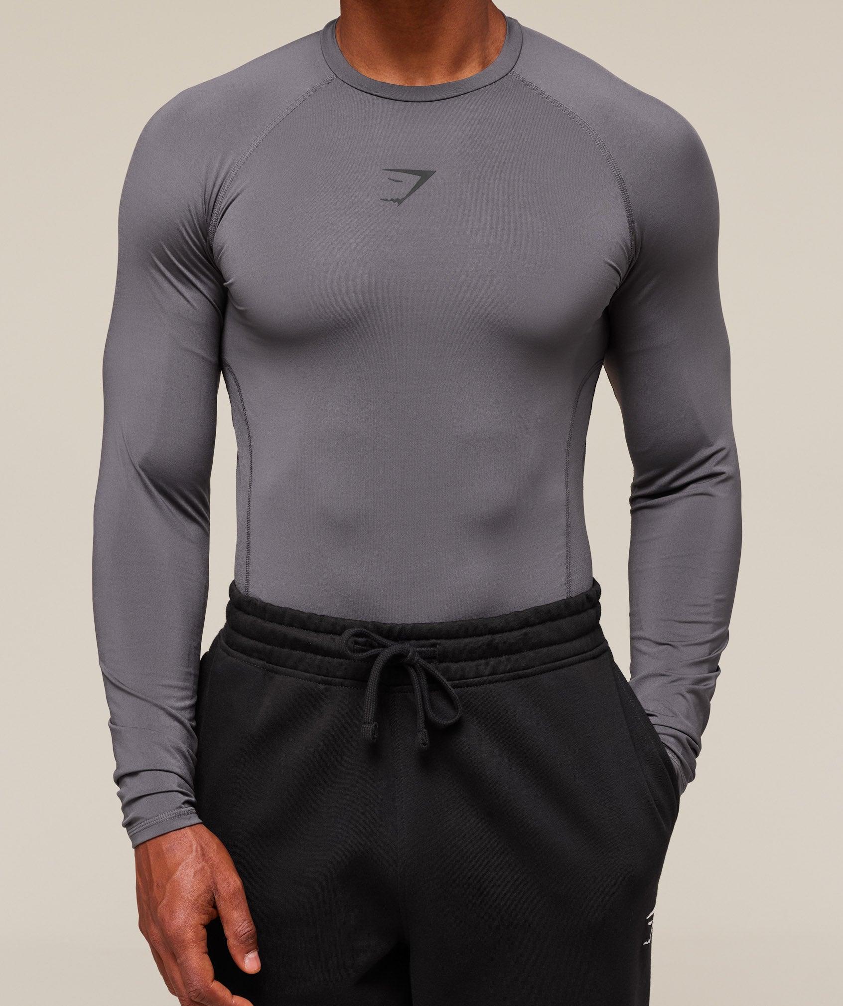 Gymshark Element Baselayer Long Sleeve T-Shirt - White Male Product Image