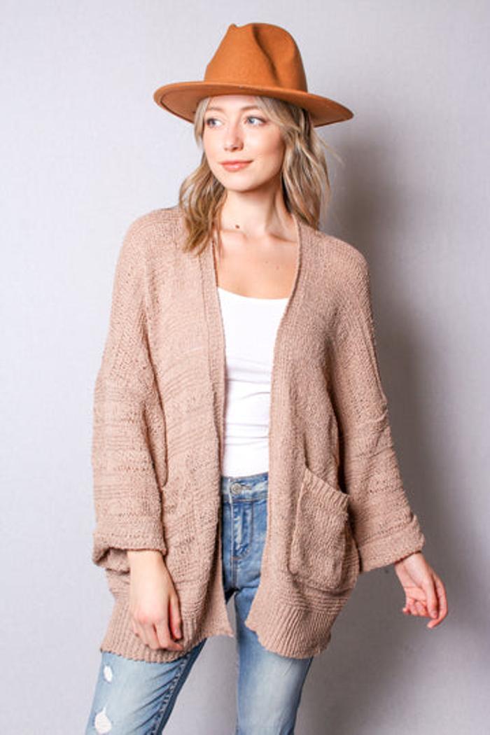 Open Front Cardigan with Pockets Product Image