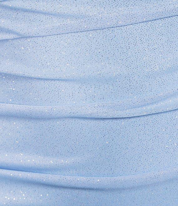 Jump One Shoulder Glitter Ruched Dress Product Image