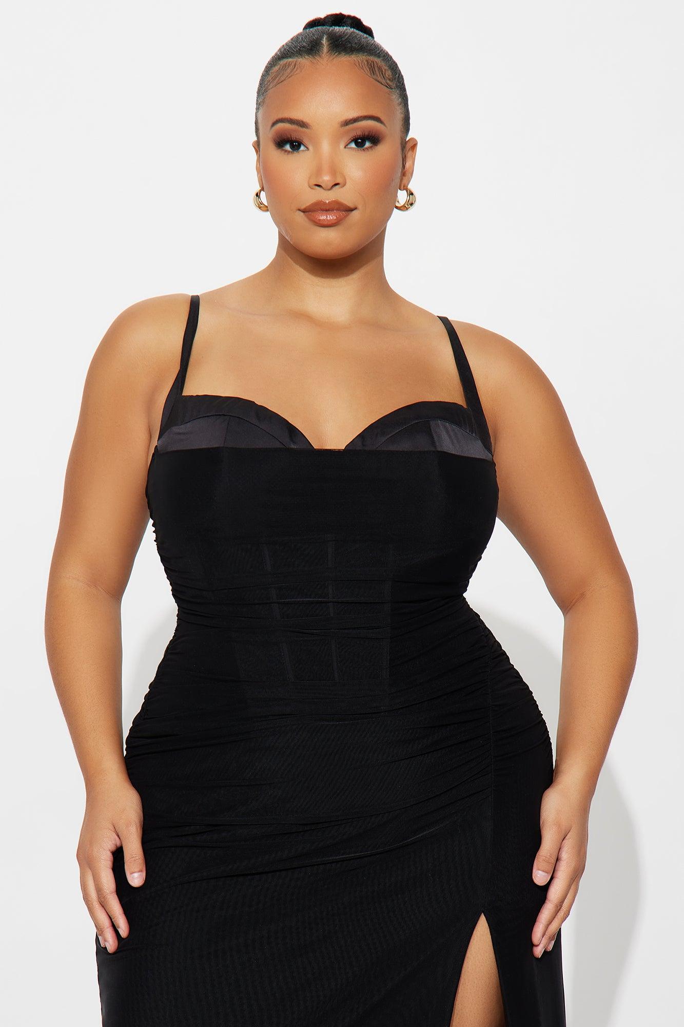 Rayna Mesh Corset Gown - Black Female Product Image