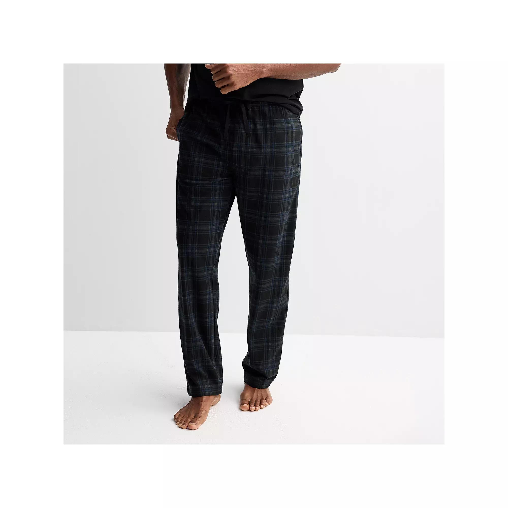 Men's Kenneth Cole Reaction Peached Knit Plaid Pajama Pants, Size: Small, Blue Dusk Product Image