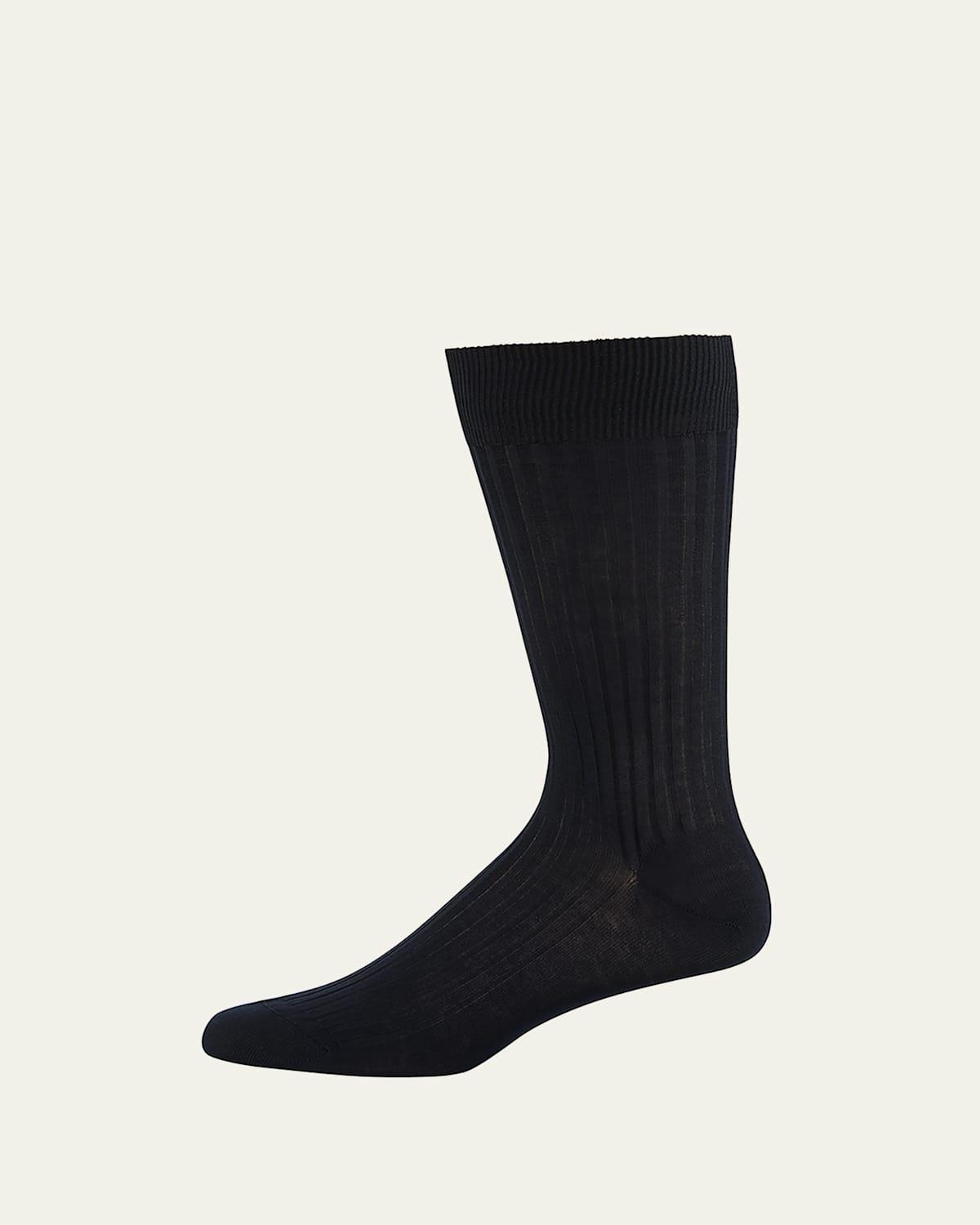 Mens Danvers Ribbed Cotton Mid-Calf Socks Product Image