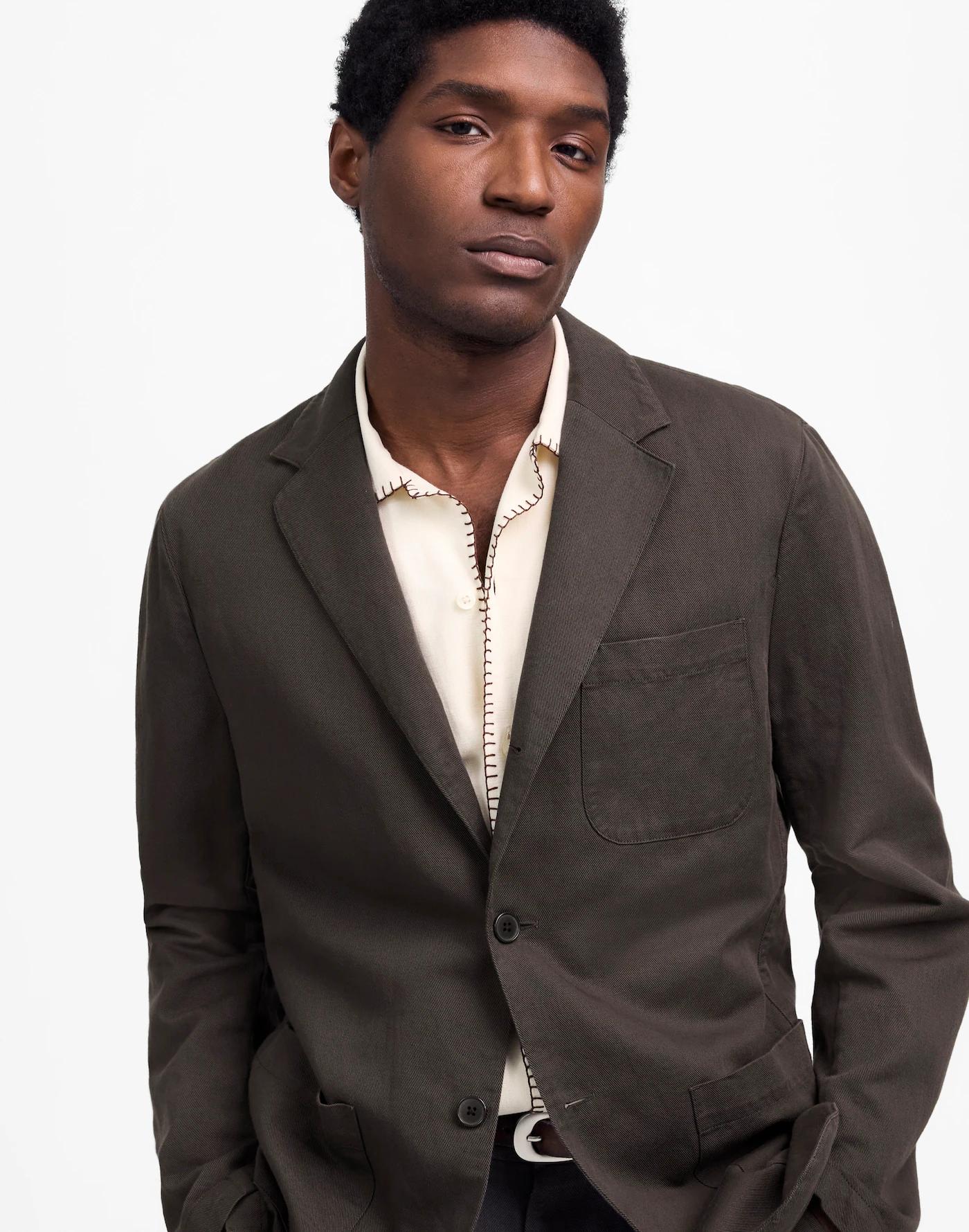 Unstructured Blazer in Cotton-Linen Blend Product Image