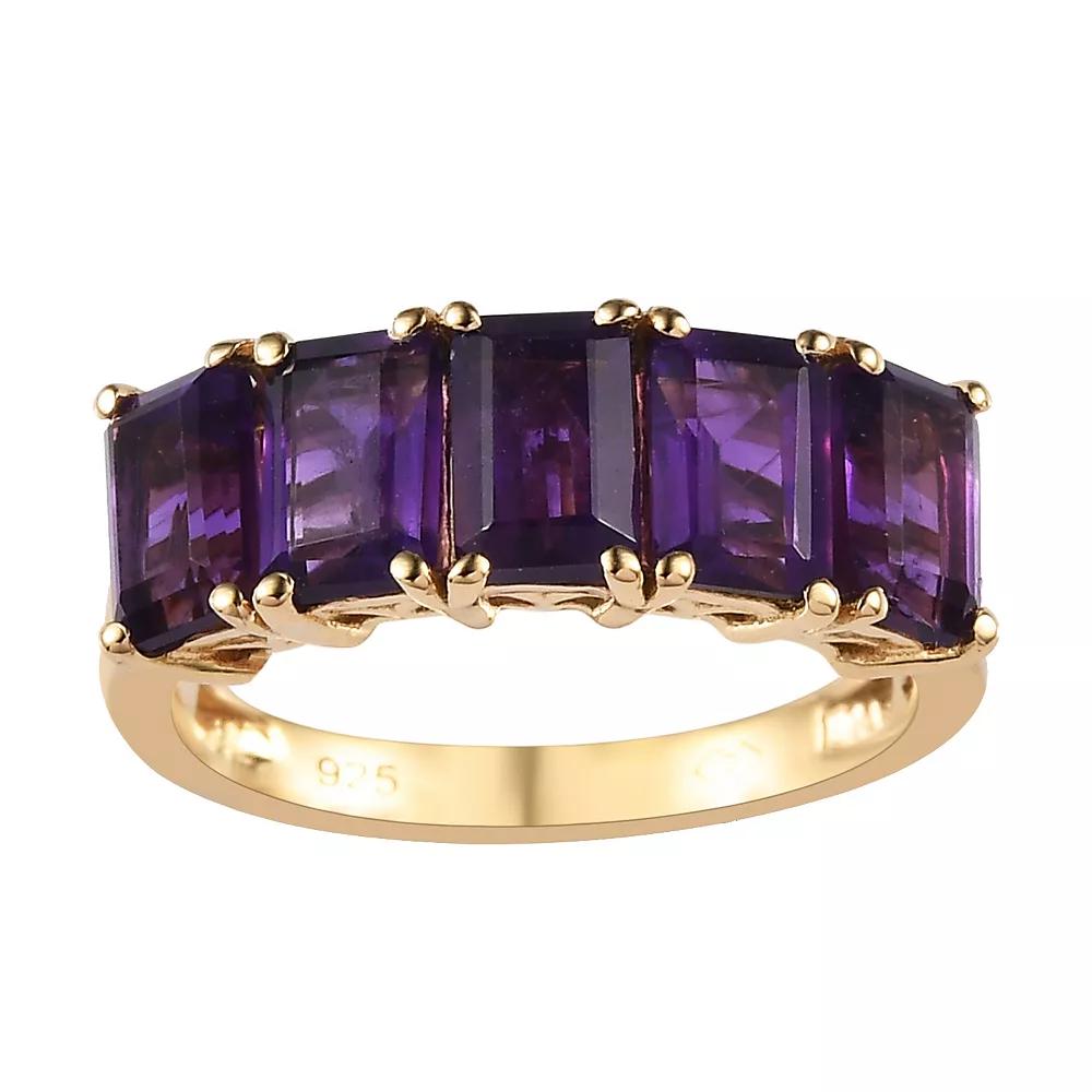 14k Gold Over Silver Natural Peridot Ring, Women's, Size: 6, Purple Product Image