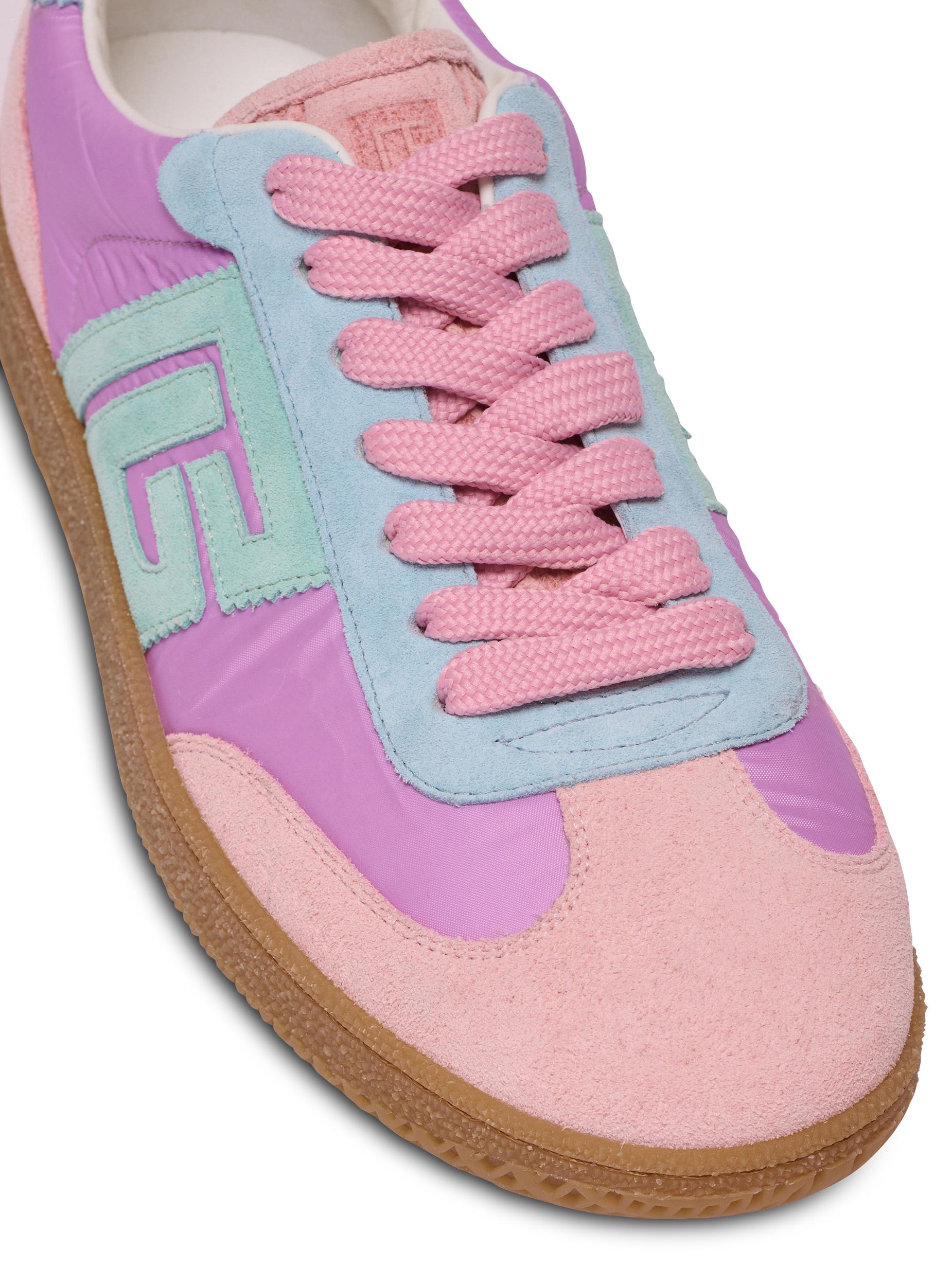 Balmain Swan suede and nylon trainers Product Image