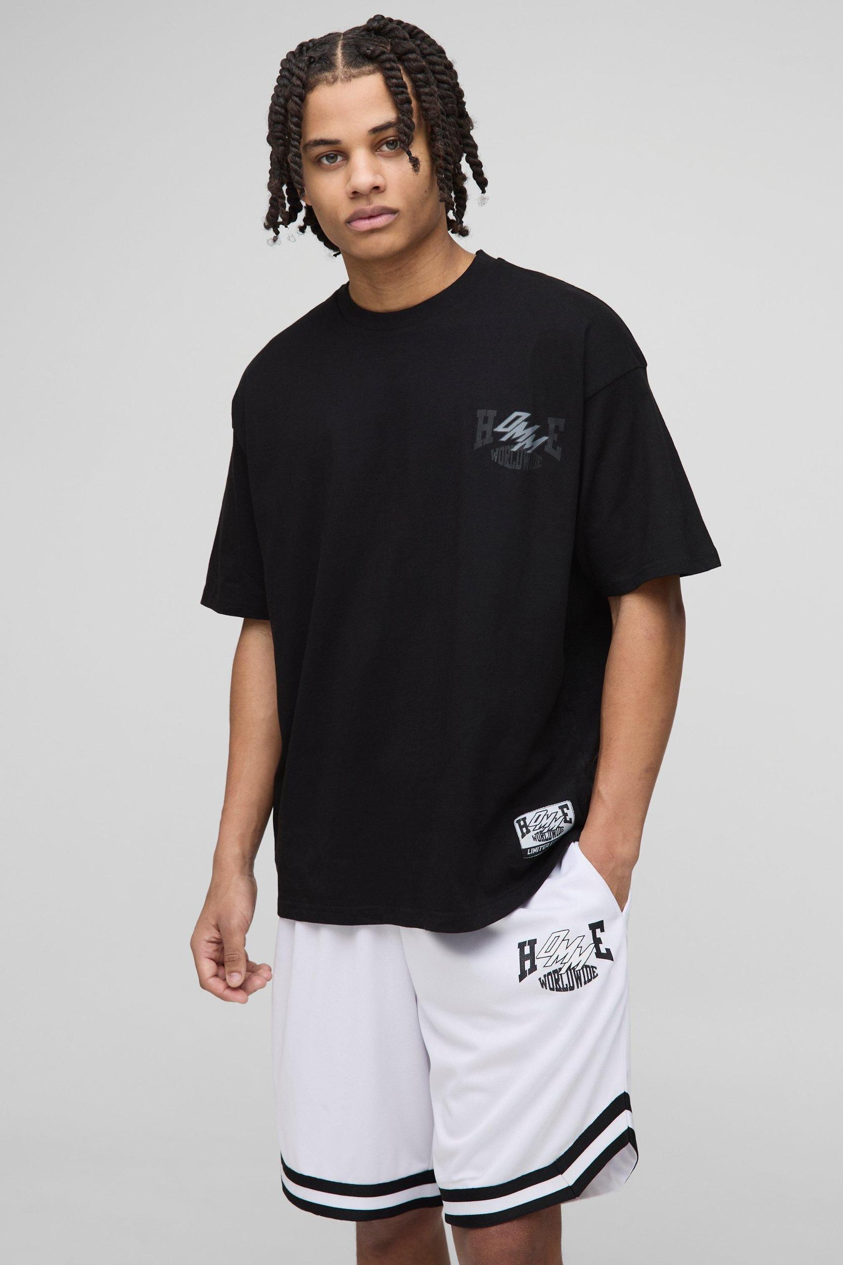 Oversized Homme Basketball Short Set | boohooMAN USA Product Image