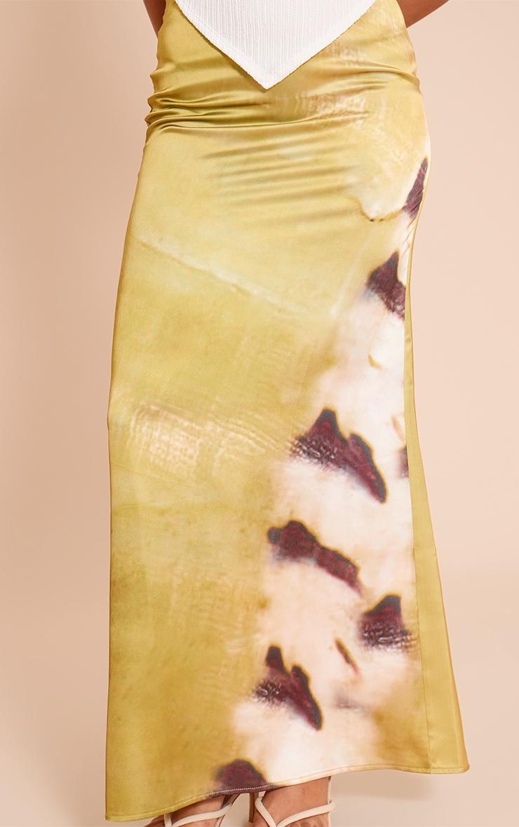 Lime Shell Print Floaty Maxi Skirt Product Image