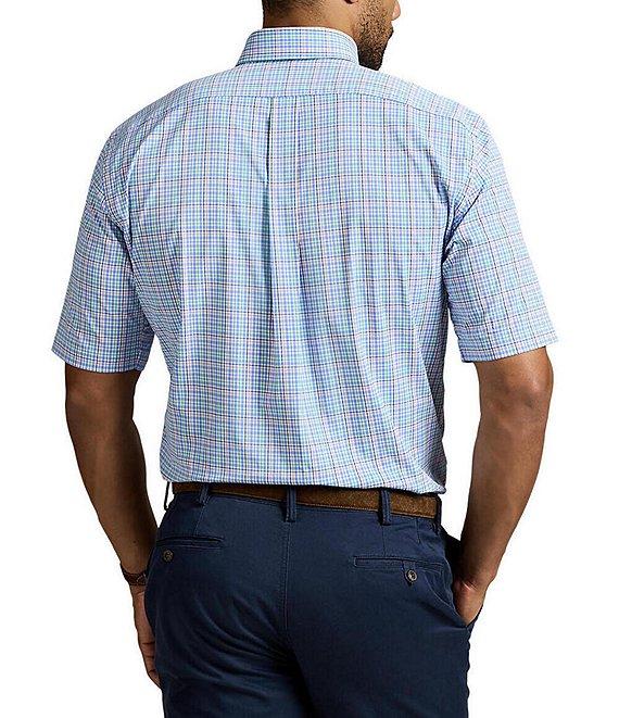 Polo Ralph Lauren Big & Tall Classic Fit Plaid Performance Stretch Short Sleeve Twill Woven Shirt Product Image