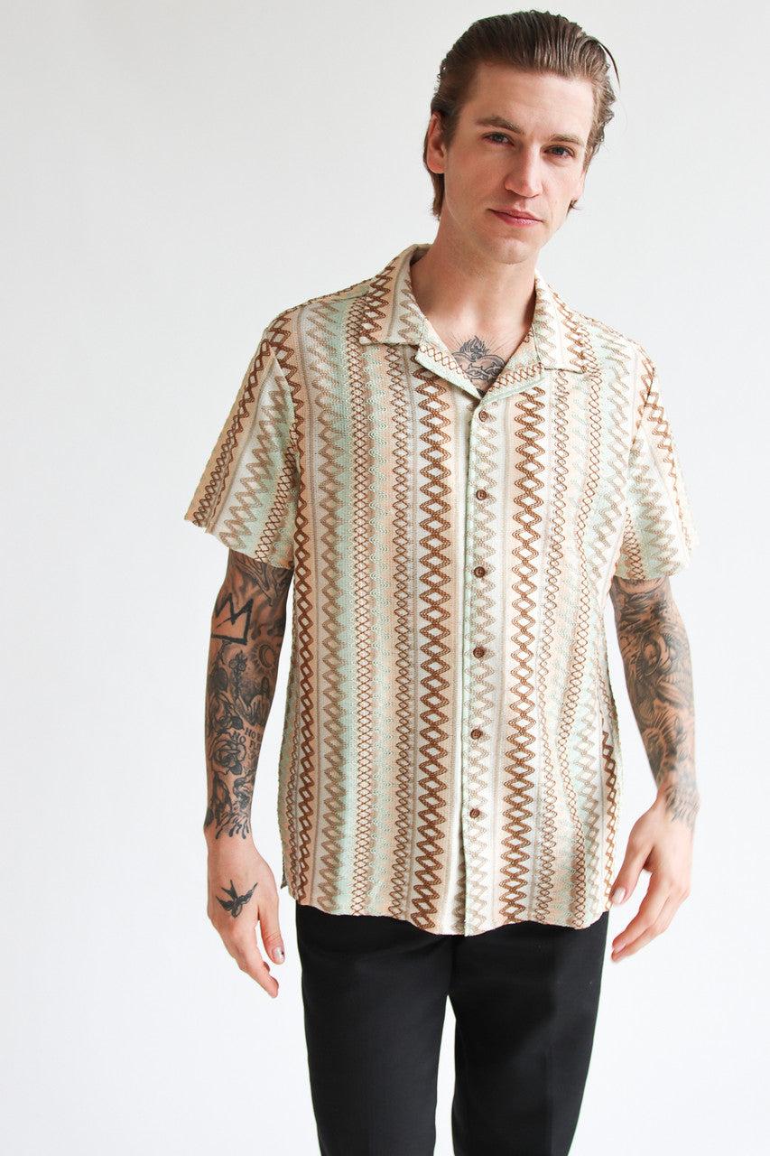 Zig Zag Woven Button Up Shirt Product Image
