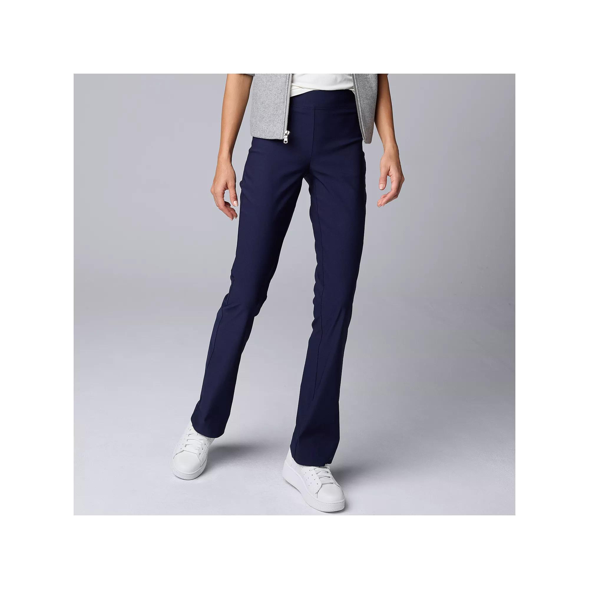 Women's Simply Vera Vera Wang Mid-Rise Pull-On Ponte Bootcut Pants, Size: XS, Maritime Blue Product Image