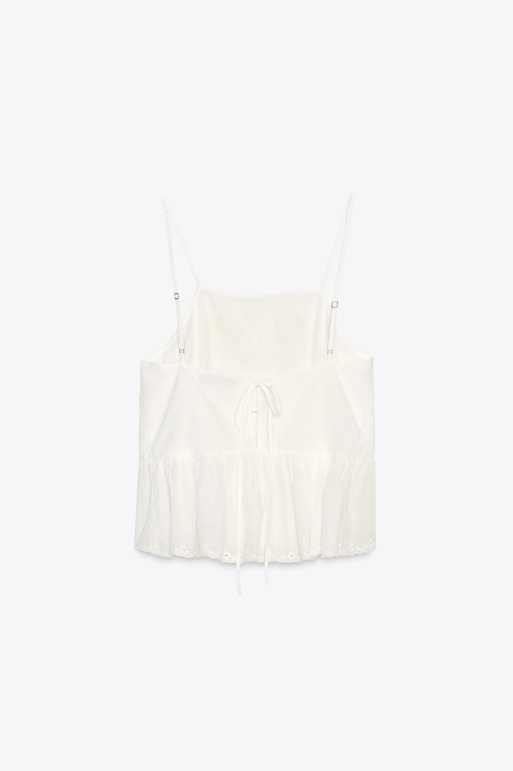 EMBROIDERED FLOWER TIE TOP Product Image