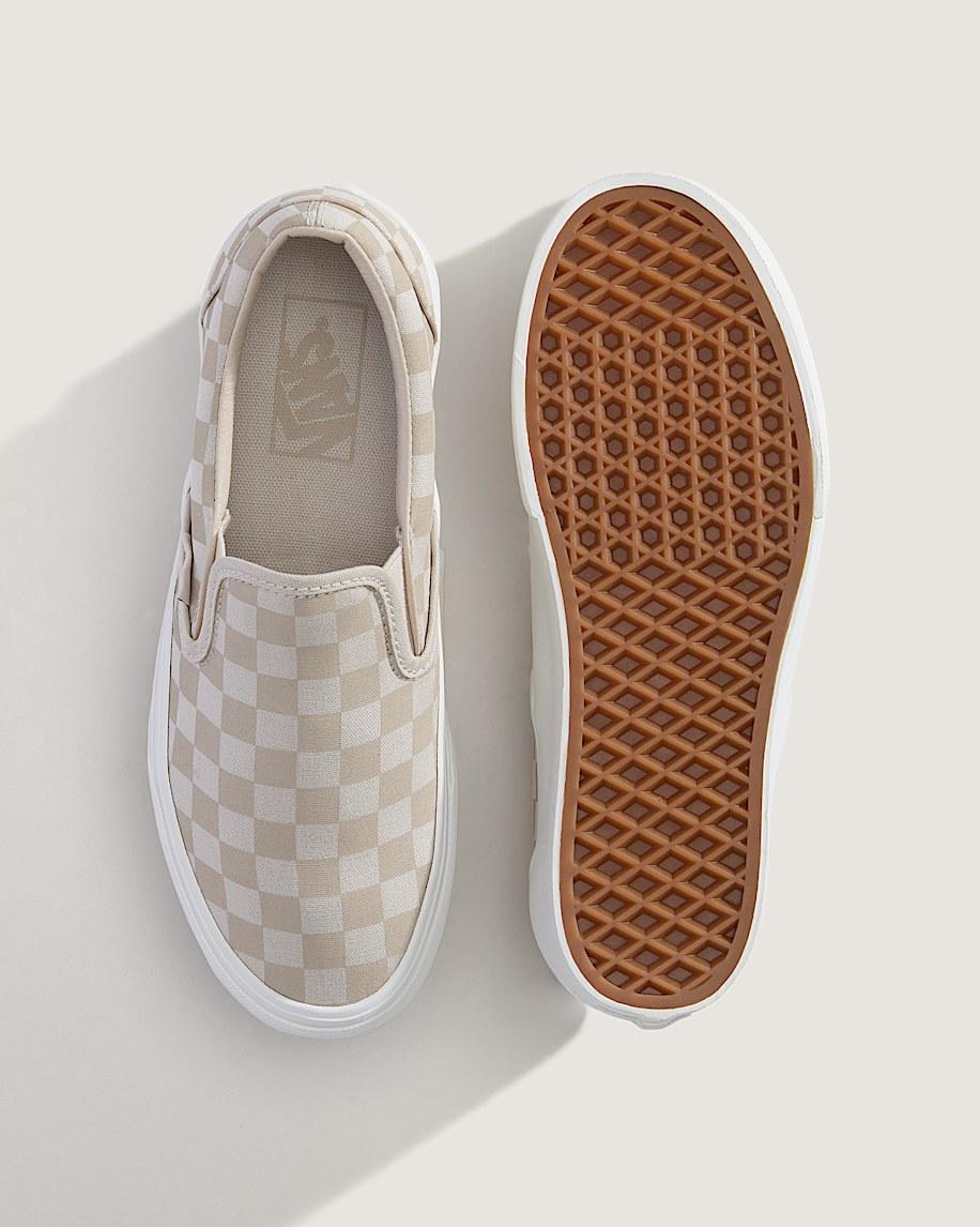 Classic Slip-On Platform Checkerboard Shoe in Checkerboard Mushroom Brown| Vans US Product Image