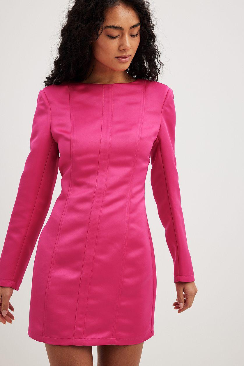 Seam Detail Satin Mini Dress Product Image