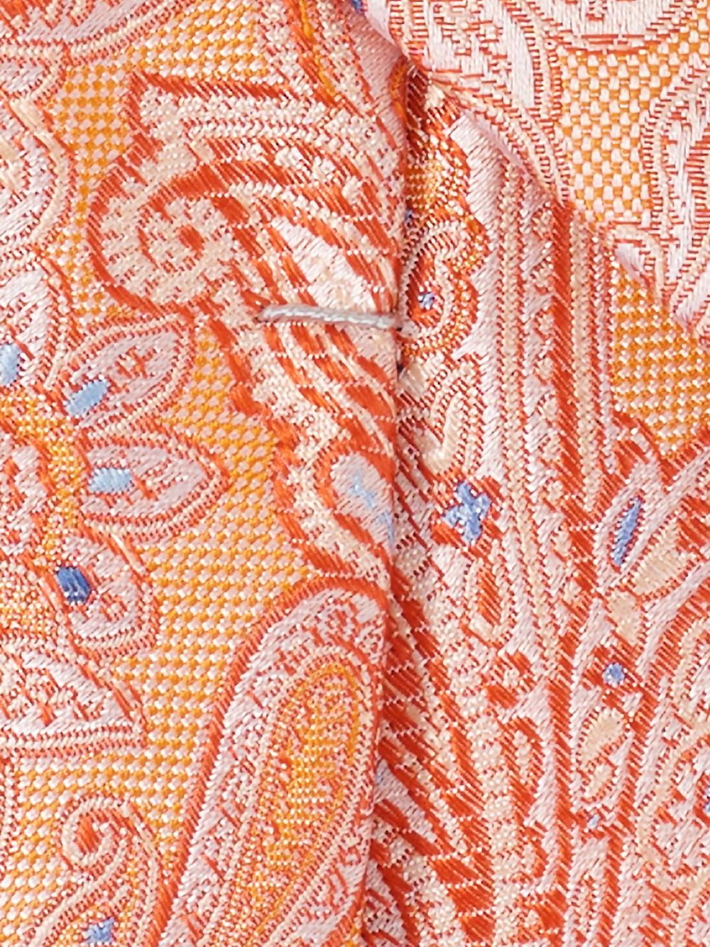 Paisley Woven Silk Tie - Orange Product Image