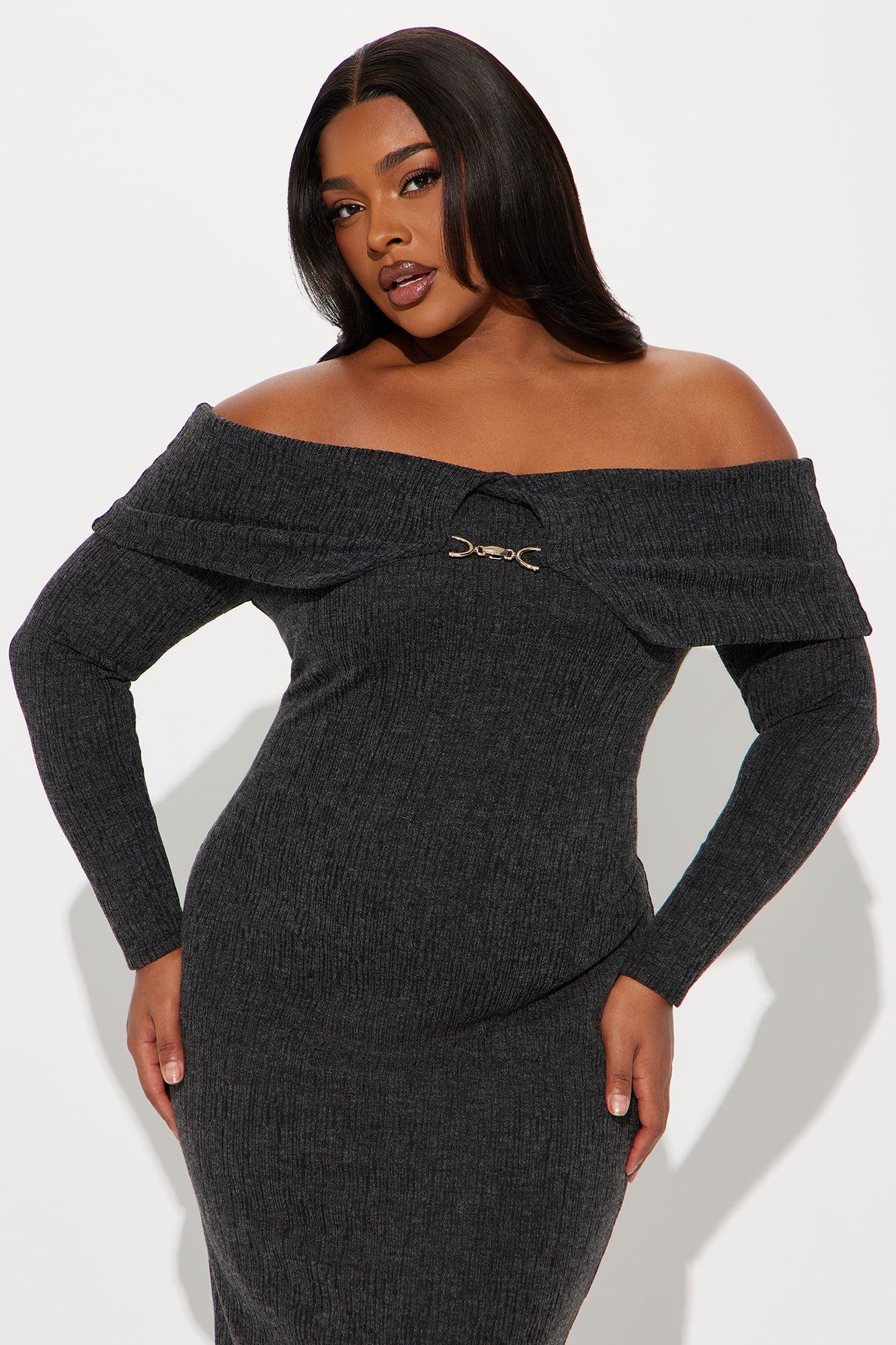 Amani Sweater Maxi Dress - Charcoal Female Product Image