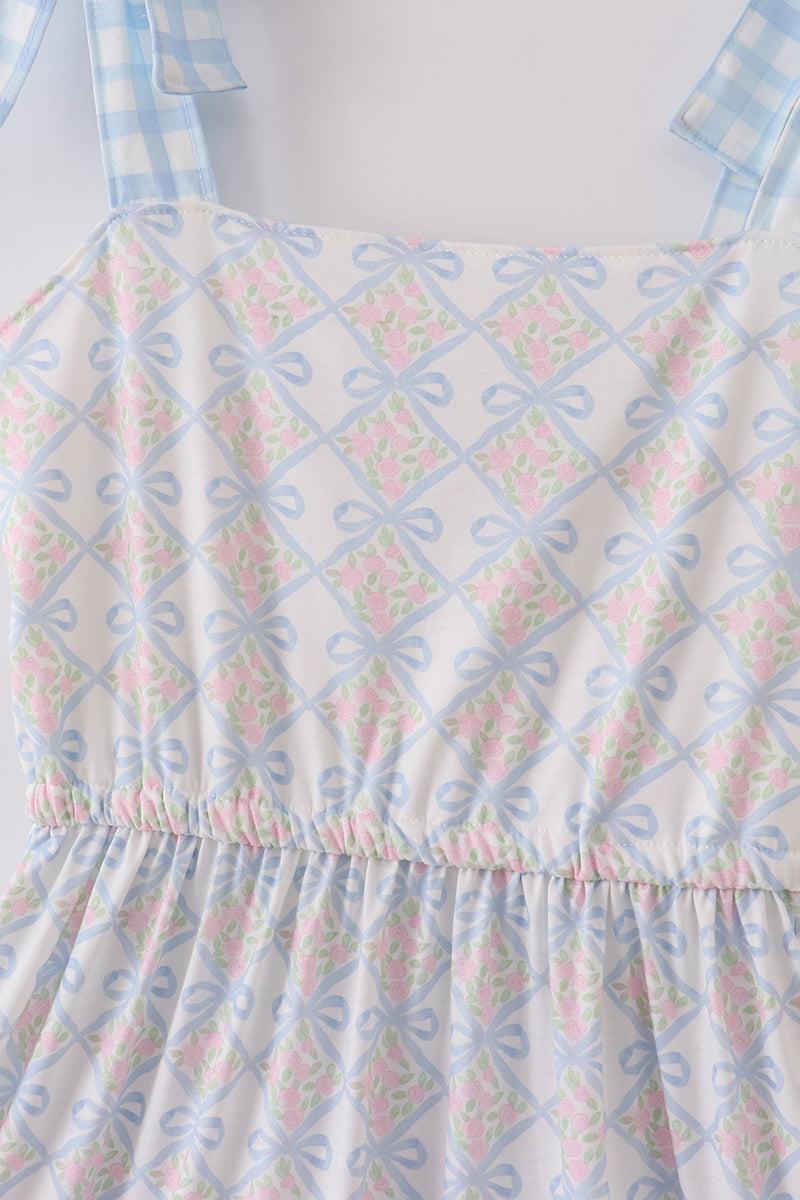 Bow applique print mom&me dress Product Image